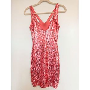BCBG Dresses - BCBG hot pink sequin mini dress BCBG Dresses - BCBG hot pink sequin mini dress
